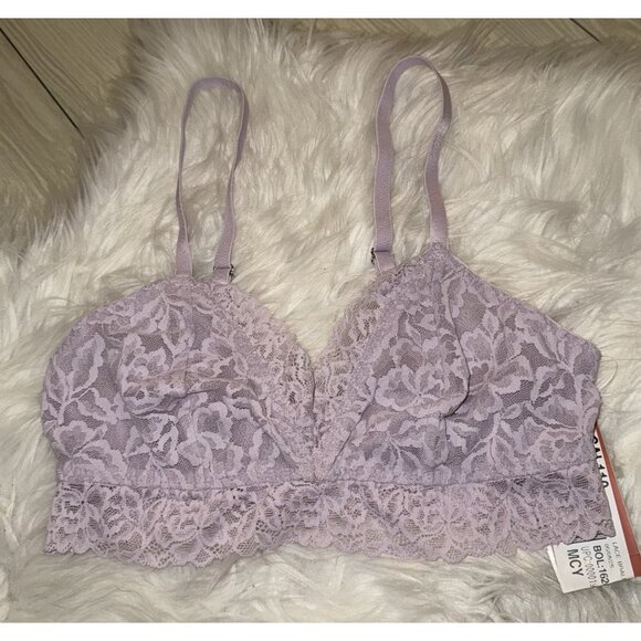 State of Day Womens Lace Bralette Bra Wire Free XS XSmall Purple New Nwt - Picture 2 of 6